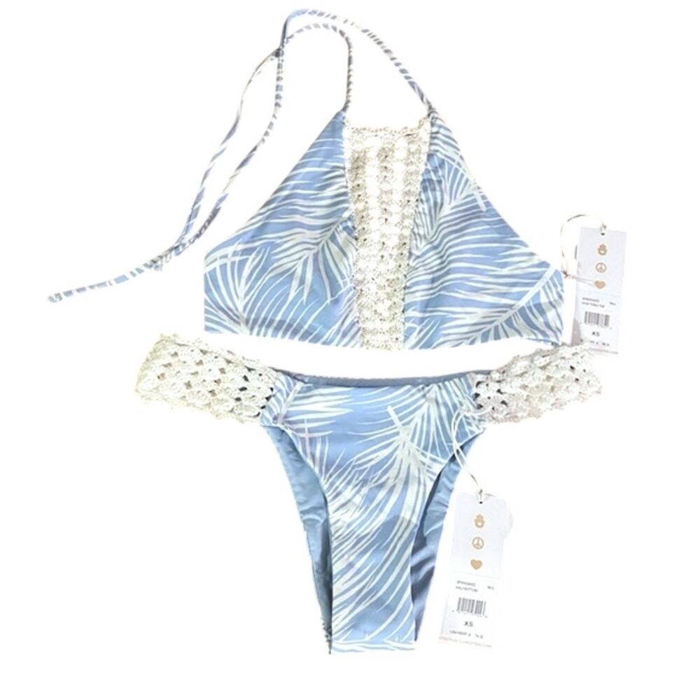 NWT Spiritual Gangster High Tides Top & Kaui Bottom Crochet Bikini Set - XS